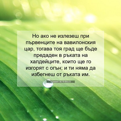 Picture 07 - Еремия 38:18 BULG - Но ако не излезеш при - Bible Verse Picture
