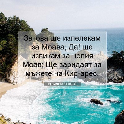 Picture 07 - Еремия 48:31 BULG - Затова ще излелекам за - Bible Verse Picture