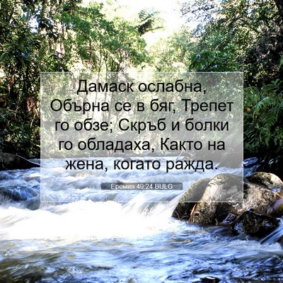 Picture 07 - Еремия 49:24 BULG - Дамаск ослабна, Обърна се в - Bible Verse Picture