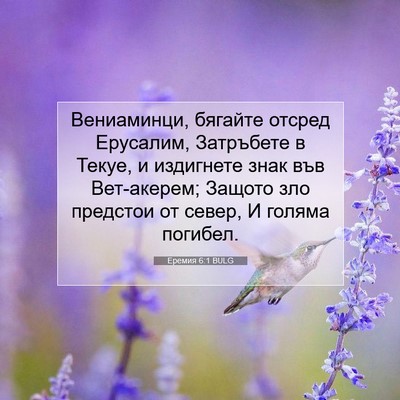 Picture 07 - Еремия 6:1 BULG - Вениаминци, бягайте отсред - Bible Verse Picture