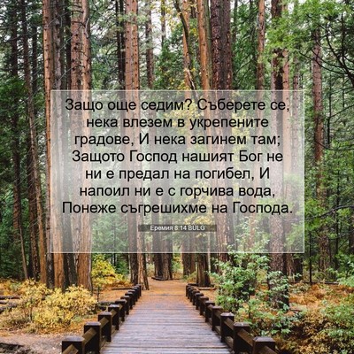 Picture 07 - Еремия 8:14 BULG - Защо още седим? Съберете - Bible Verse Picture