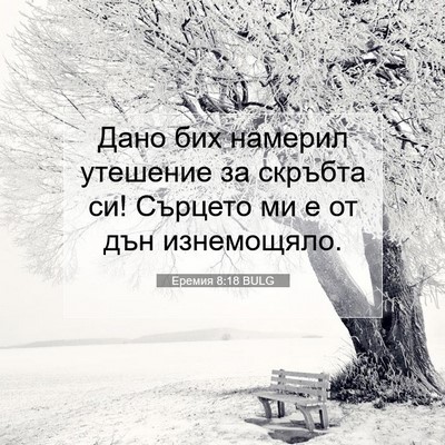 Picture 07 - Еремия 8:18 BULG - Дано бих намерил утешение - Bible Verse Picture
