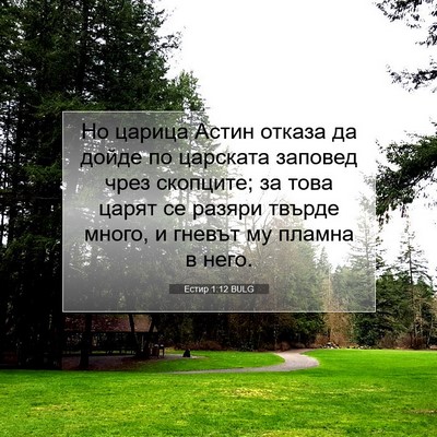 Picture 07 - Естир 1:12 BULG - Но царица Астин отказа да - Bible Verse Picture