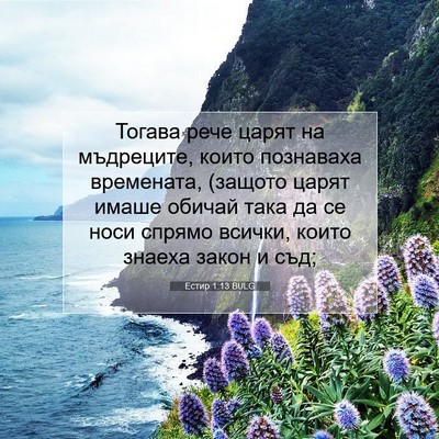 Picture 07 - Естир 1:13 BULG - Тогава рече царят на - Bible Verse Picture