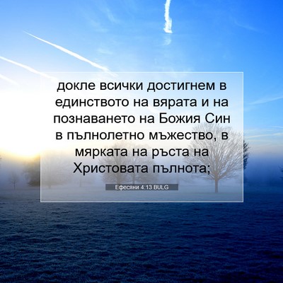 Picture 07 - Ефесяни 4:13 BULG - докле всички достигнем в - Bible Verse Picture