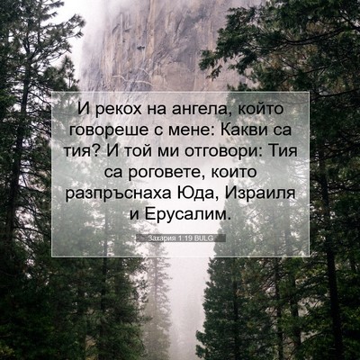 Picture 07 - Захария 1:19 BULG - И рекох на ангела, който - Bible Verse Picture