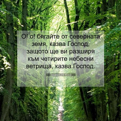 Picture 07 - Захария 2:6 BULG - О! о! бягайте от северната - Bible Verse Picture