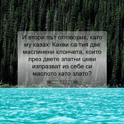 Picture 07 - Захария 4:12 BULG - И втори път отговорих, като - Bible Verse Picture
