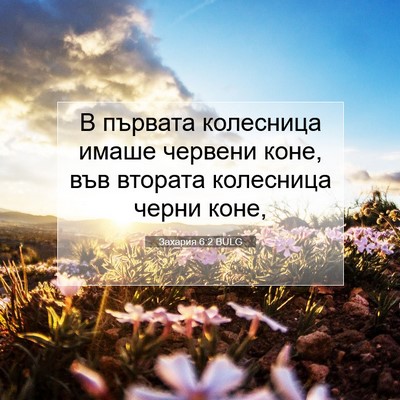 Picture 07 - Захария 6:2 BULG - В първата колесница имаше - Bible Verse Picture