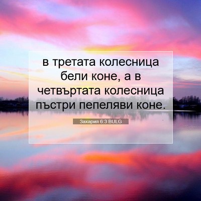Picture 07 - Захария 6:3 BULG - в третата колесница бели - Bible Verse Picture
