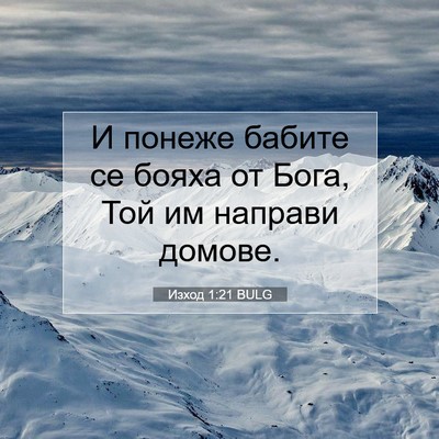 Picture 07 - Изход 1:21 BULG - И понеже бабите се бояха от - Bible Verse Picture
