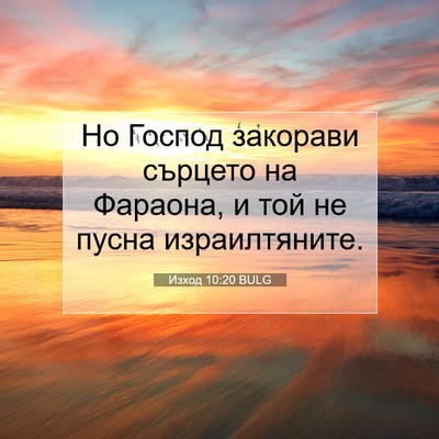 Picture 07 - Изход 10:20 BULG - Но Господ закорави сърцето - Bible Verse Picture