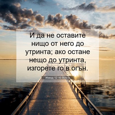 Picture 07 - Изход 12:10 BULG - И да не оставите нищо от - Bible Verse Picture