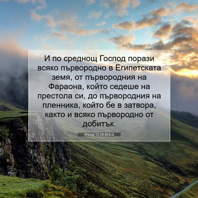 Picture 07 - Изход 12:29 BULG - И по среднощ Господ порази - Bible Verse Picture