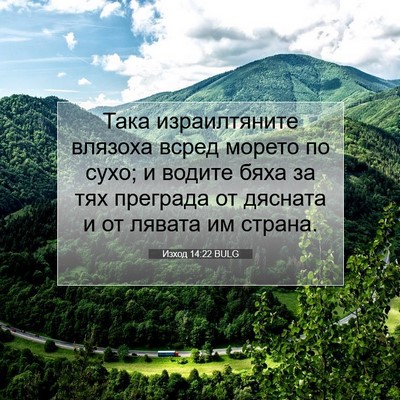 Picture 07 - Изход 14:22 BULG - Така израилтяните влязоха - Bible Verse Picture