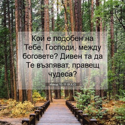 Picture 07 - Изход 15:11 BULG - Кой е подобен на Тебе, - Bible Verse Picture