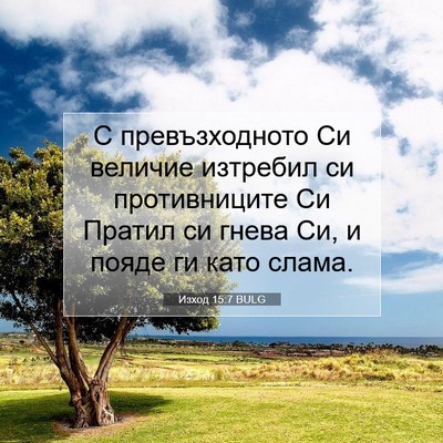 Picture 07 - Изход 15:7 BULG - С превъзходното Си величие - Bible Verse Picture
