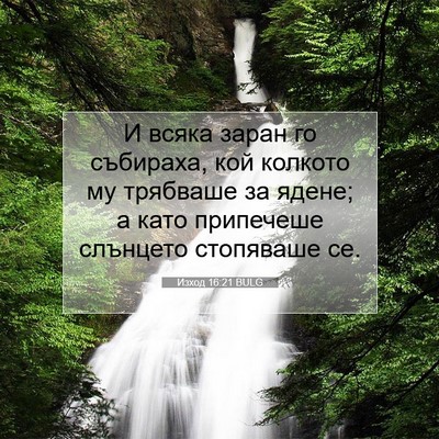 Picture 07 - Изход 16:21 BULG - И всяка заран го събираха, - Bible Verse Picture