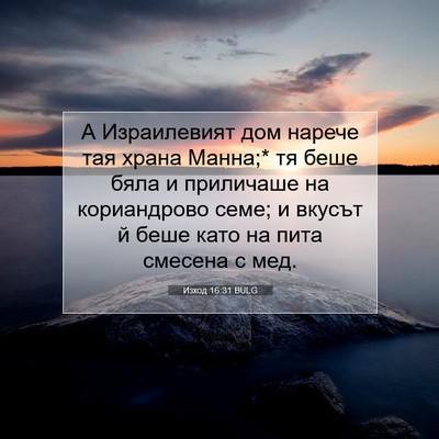 Picture 07 - Изход 16:31 BULG - А Израилевият дом нарече - Bible Verse Picture