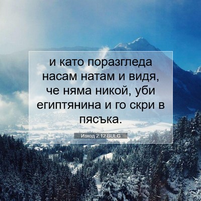Picture 07 - Изход 2:12 BULG - и като поразгледа насам - Bible Verse Picture