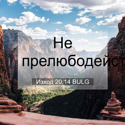 Picture 07 - Изход 20:14 BULG - Не - Bible Verse Picture
