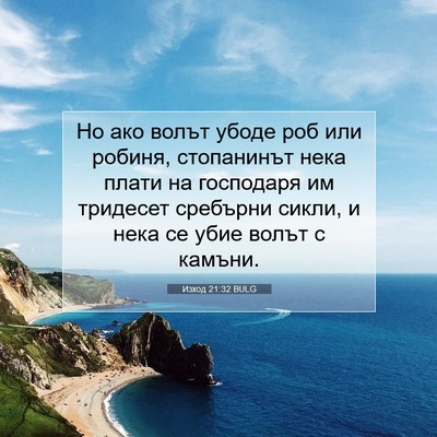 Picture 07 - Изход 21:32 BULG - Но ако волът убоде роб или - Bible Verse Picture