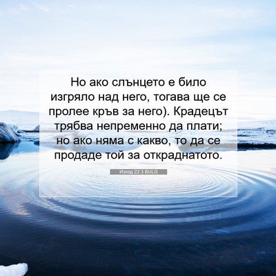 Picture 07 - Изход 22:3 BULG - Но ако слънцето е било - Bible Verse Picture