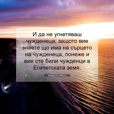 Picture 07 - Изход 23:9 BULG - И да не угнетяваш - Bible Verse Picture