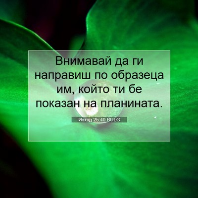 Picture 07 - Изход 25:40 BULG - Внимавай да ги направиш по - Bible Verse Picture