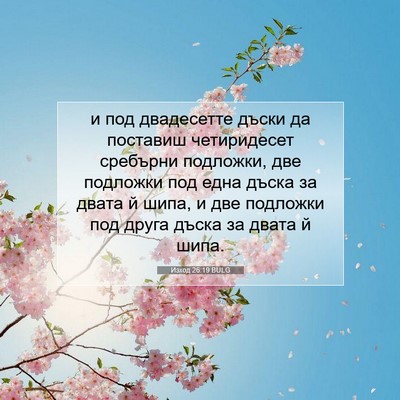 Picture 07 - Изход 26:19 BULG - и под двадесетте дъски да - Bible Verse Picture