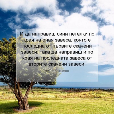 Picture 07 - Изход 26:4 BULG - И да направиш сини петелки - Bible Verse Picture
