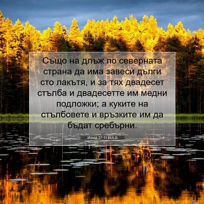 Picture 07 - Изход 27:11 BULG - Също на длъж по северната - Bible Verse Picture