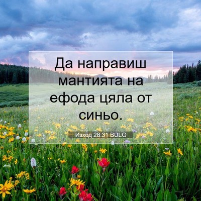 Picture 07 - Изход 28:31 BULG - Да направиш мантията на - Bible Verse Picture