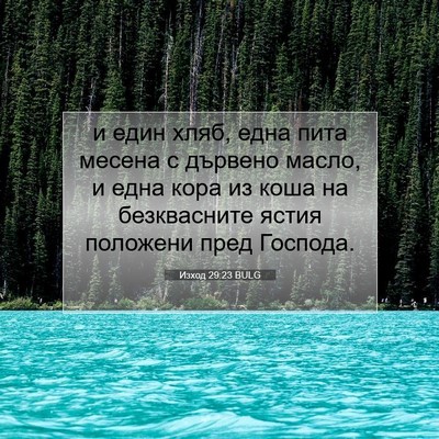 Picture 07 - Изход 29:23 BULG - и един хляб, една пита - Bible Verse Picture