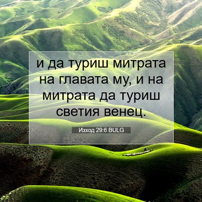 Picture 07 - Изход 29:6 BULG - и да туриш митрата на - Bible Verse Picture