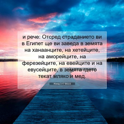Picture 07 - Изход 3:17 BULG - и рече: Отсред страданието - Bible Verse Picture