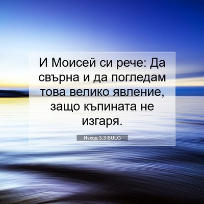 Picture 07 - Изход 3:3 BULG - И Моисей си рече: Да свърна - Bible Verse Picture