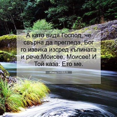Picture 07 - Изход 3:4 BULG - А като видя Господ, че - Bible Verse Picture