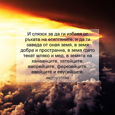 Picture 07 - Изход 3:8 BULG - И слязох за да ги избавя от - Bible Verse Picture