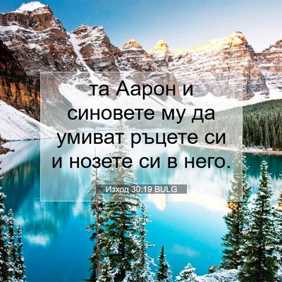 Picture 07 - Изход 30:19 BULG - та Аарон и синовете му да - Bible Verse Picture