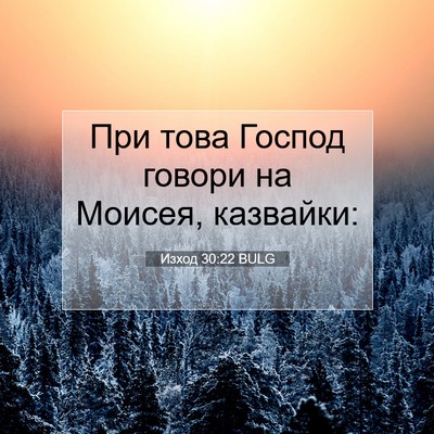 Picture 07 - Изход 30:22 BULG - При това Господ говори на - Bible Verse Picture