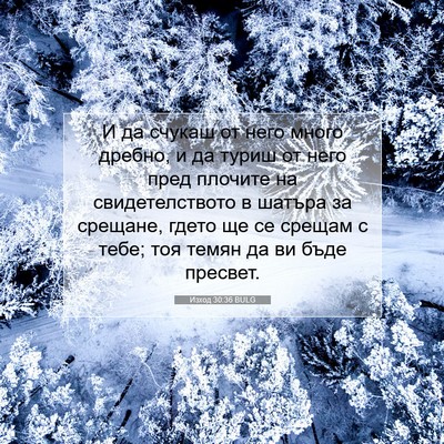 Picture 07 - Изход 30:36 BULG - И да счукаш от него много - Bible Verse Picture