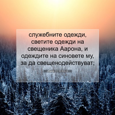 Picture 07 - Изход 31:10 BULG - служебните одежди, светите - Bible Verse Picture