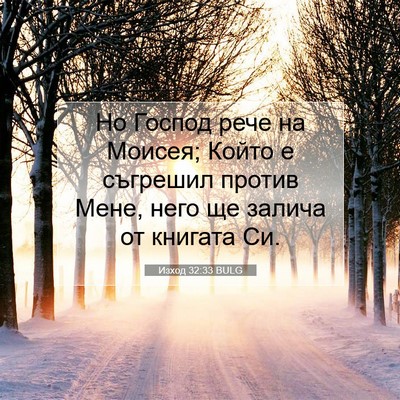 Picture 07 - Изход 32:33 BULG - Но Господ рече на Моисея; - Bible Verse Picture
