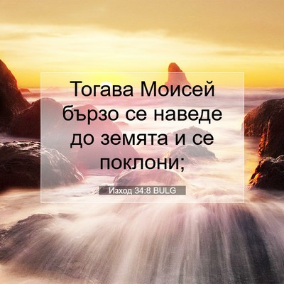Picture 07 - Изход 34:8 BULG - Тогава Моисей бързо се - Bible Verse Picture