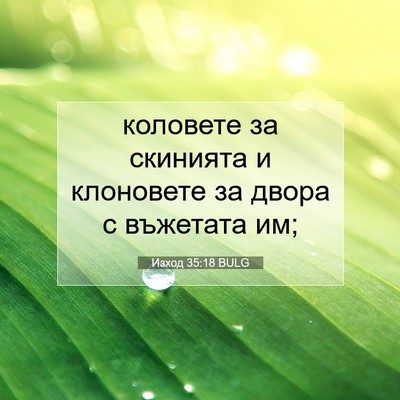 Picture 07 - Изход 35:18 BULG - коловете за скинията и - Bible Verse Picture