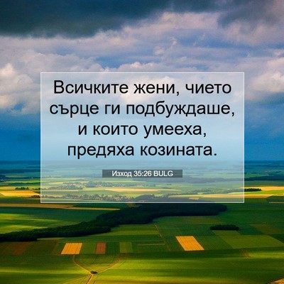 Picture 07 - Изход 35:26 BULG - Всичките жени, чието сърце - Bible Verse Picture