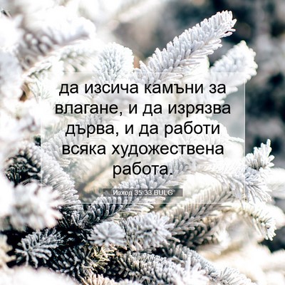 Picture 07 - Изход 35:33 BULG - да изсича камъни за - Bible Verse Picture