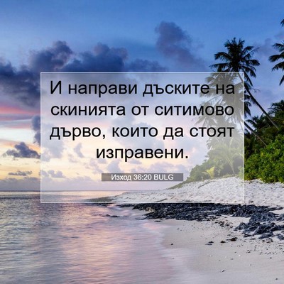 Picture 07 - Изход 36:20 BULG - И направи дъските на - Bible Verse Picture
