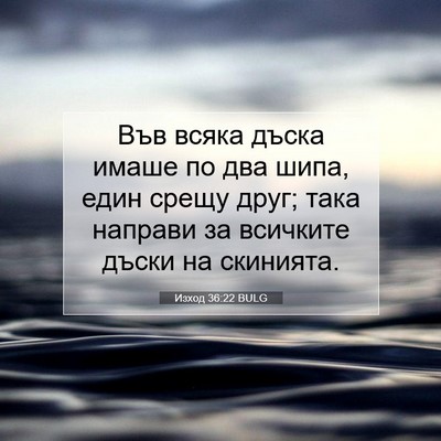 Picture 07 - Изход 36:22 BULG - Във всяка дъска имаше по - Bible Verse Picture